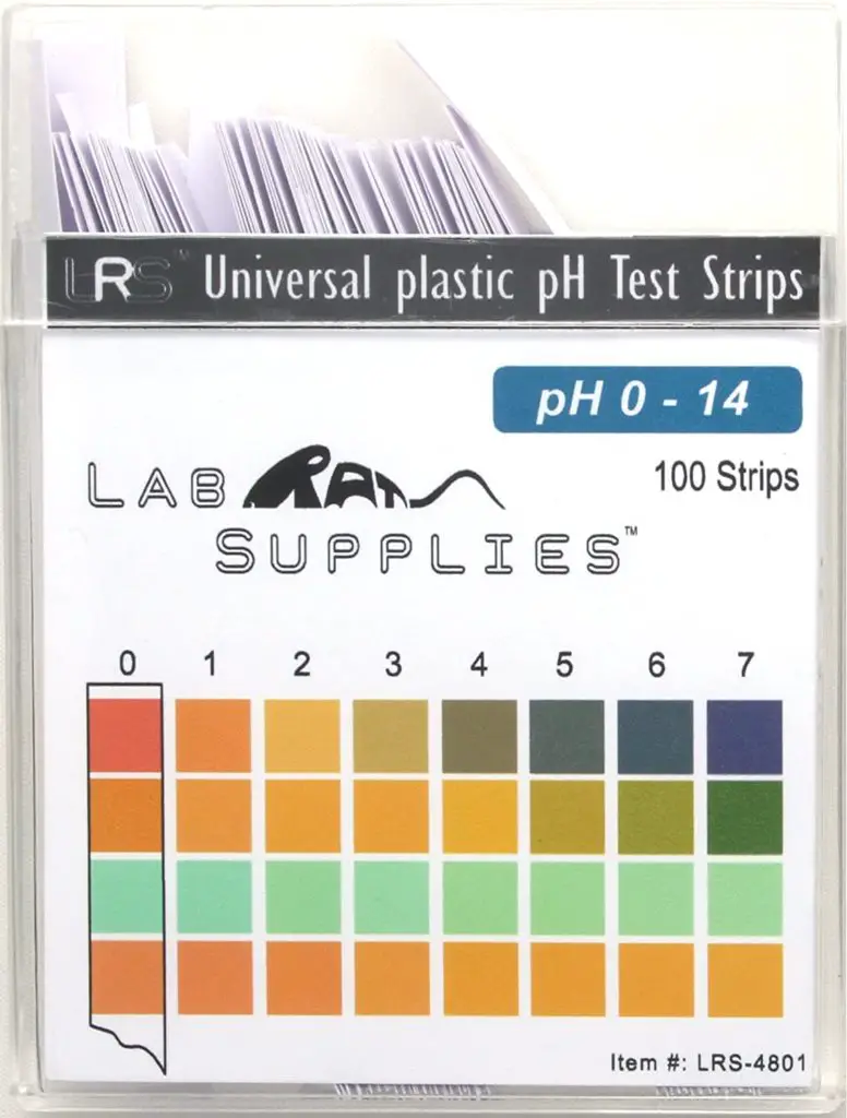 Universal pH test strips for houseplants that like acidic soil.